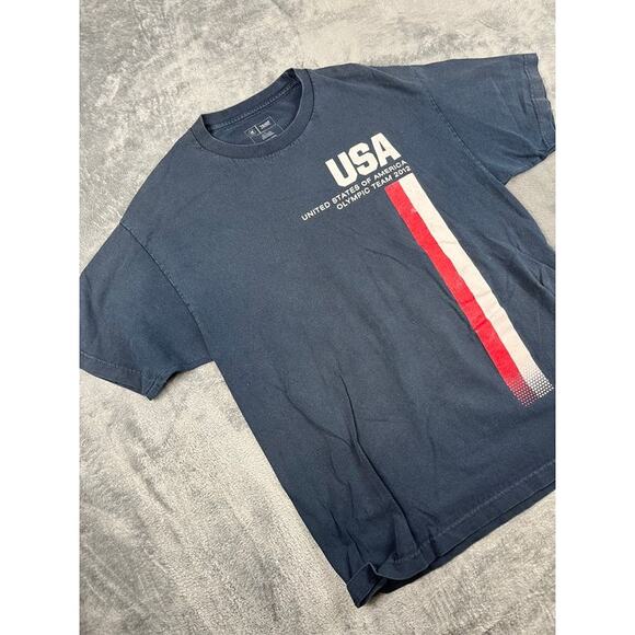 Team Apparel Men’s Large Navy USA Graphic T-Shirt Good - Picture 3 of 8